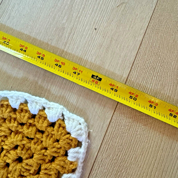 Vintage Rainbow Granny Square Afghan Blanket Crochet 70x50 Roseanne NEON - Picture 4 of 5